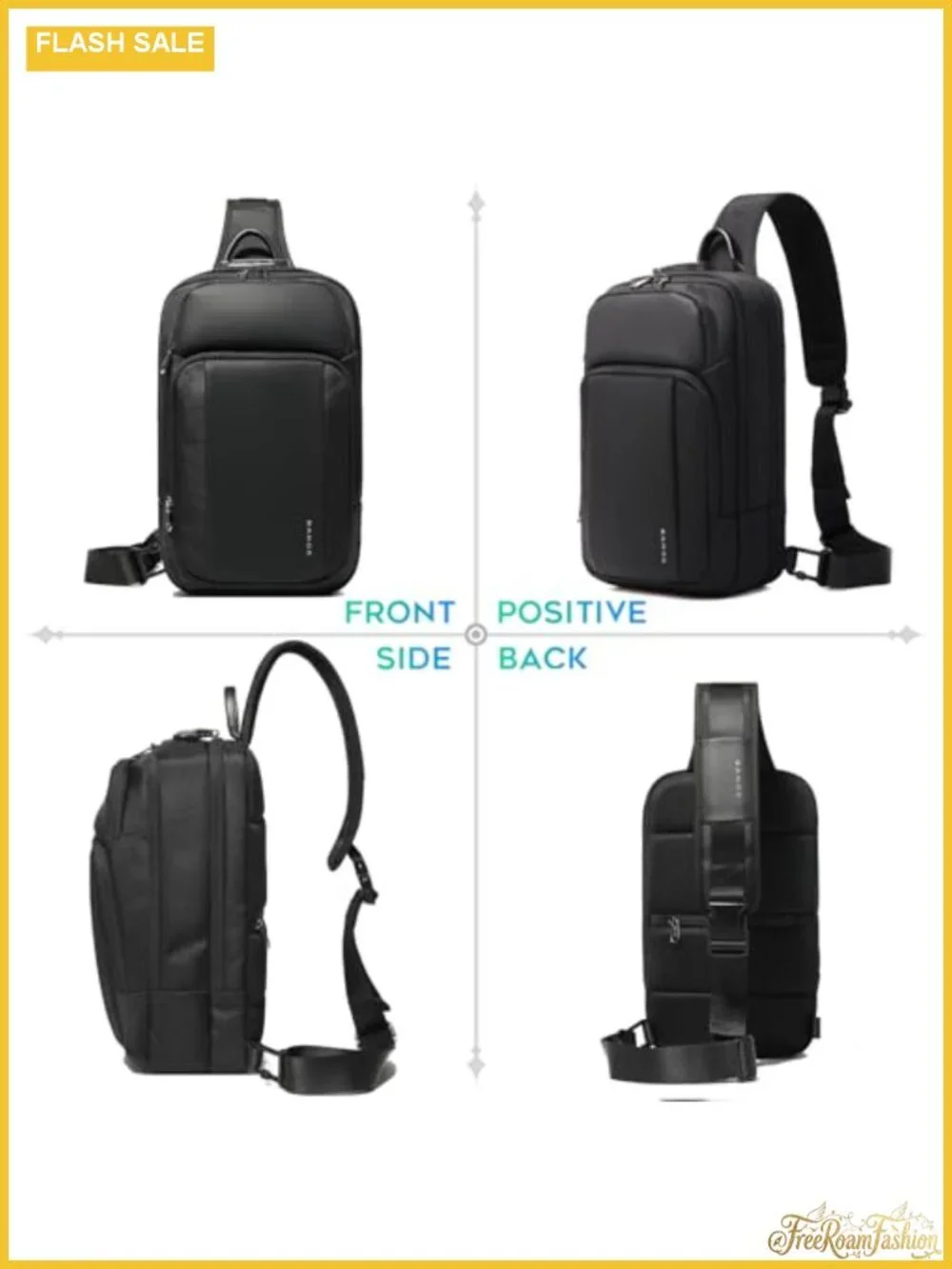 BANGE Anti Theft Sling Bag Large Capacity Crossbody Daypack Water Resistant